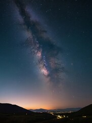 Wall Mural - photo of night sky with stars and nebula