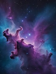 Wall Mural - photo of abstract purple and blue nebula background