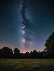 Wall Mural - photo of night sky universe filled with stars, nebula and galaxy