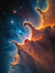 Wall Mural - photo of abstract outer earth space nebula