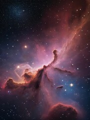 Wall Mural - photo of cosmic space background with nebula and stars