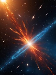 Wall Mural - photo of abstract background of outer space with ultra bright stars and comets on the theme of explo