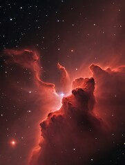 Wall Mural - photo of red nebula a nebula is a collection of interstellar gasses, dust and matter in which stars 