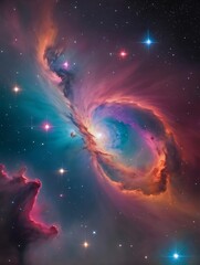 Wall Mural - photo of colorful space galaxy cloud nebula, stary night cosmos wallpaper