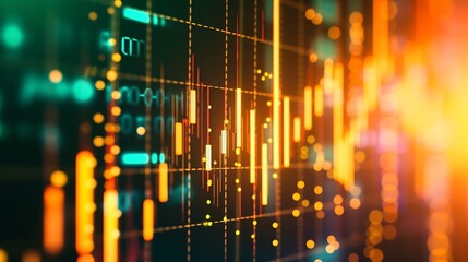 Aufkleber - Stock market or forex trading graph and candlestick chart suitable for financial investment concept. Economy trends background for business idea and all art work design. Abstract finan : Generative AI