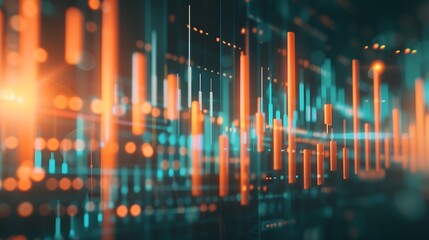Poster - Stock market or forex trading graph and candlestick chart suitable for financial investment concept. Economy trends background for business idea and all art work design. Abstract finan : Generative AI