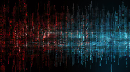 Binary code with digital effects wallpaper or banner. SQL (Structured Query Language) code on computer monitor and server room background. Example of SQL code to query data from a database.