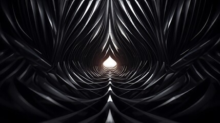 Poster - Monochromatic abstract patterns arranged in a symmetrical layout. Generative AI