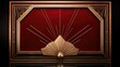 © Rachel Yee Laam Lai - red art deco style blank space frame for sale or promotion, ai