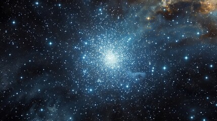 Poster - Realistic portrayal of the Hercules Globular Cluster, showcasing its densely packed stars and globular cluster structure Generative AI