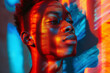 © ADDICTIVE STOCK - Young man's portrait in vibrant colored light Generative AI image