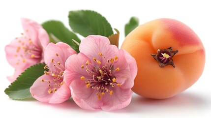 Wall Mural - ripe apricot with flowers