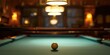 A close-up of a billiards cue and ball on a snooker table, set against the upscale billiards hall, for an exclusive sports club brochure or a detailed product feature in a luxury lifestyle publication