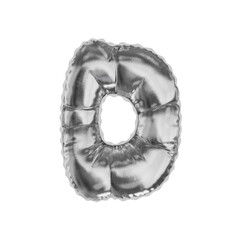 3D silver metallic helium balloon letter D