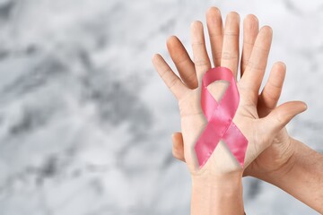 Sticker - Supporting Cancer awareness with Pink ribbon