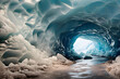 Futuristische Eishöhle blau türkises Eis