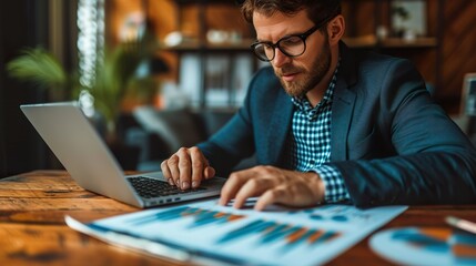 man working on laptop computer