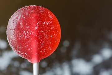 Canvas Print - macro of a lollipop with sugar crystals visible on its surface