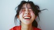 Korean Girl with Exaggerated Expression of Joy