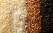 A Pile Of Different Types Of Rice Including White Brown And Black