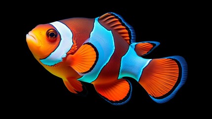 Wall Mural - Reef fish , clown fish or anemone fish isolated on white background