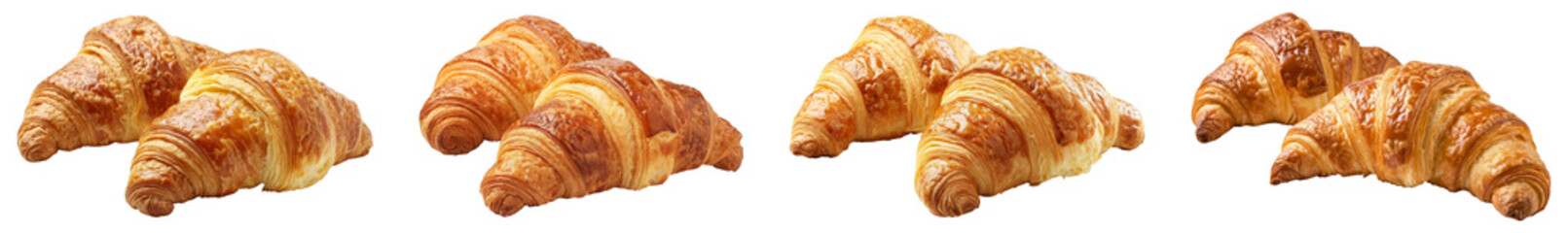 Wall Mural - Set of croissants on a transparent background
