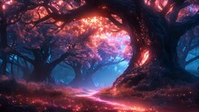 Starry Night Wonders: A Forest's Secret. Generative Ai