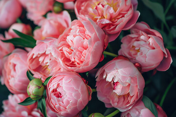 Canvas Print - Women's day, Mother's day bouquet of peonies