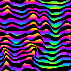Canvas Print - Wavy coloured lines. Seamless pattern