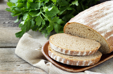 Poster - loaf of rye bread for a healthy diet