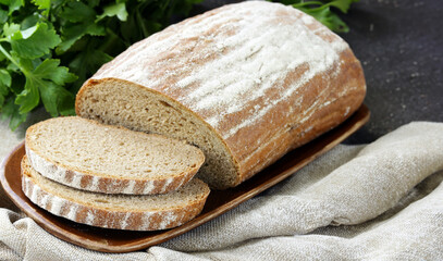 Poster - loaf of rye bread for a healthy diet