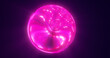 Pink glass energy plasma futuristic magic round ball sphere. Abstract background
