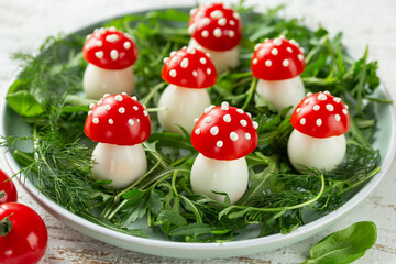 Canvas Print - edible fly agaric mushrooms