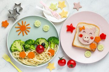 Canvas Print - Healthy and funny dishes for children