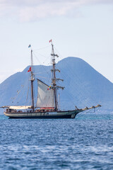 Wall Mural - Tall ship in St. Anne, Martinique, France