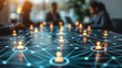 © Daniel - Studying a network map of people at a business meeting,