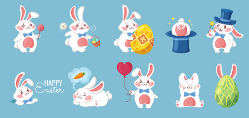 Sticker - Easter rabbit, easter Bunny. Vector illustration.