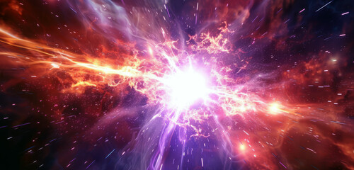 Wall Mural - digital background with a bright and dynamic effect. a fiery explosion of light in the centre