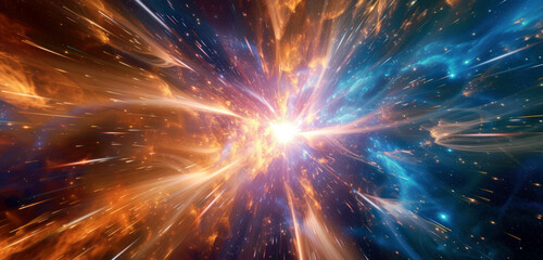 Wall Mural - digital background with a bright and dynamic effect. spacey and bright background with colorful ligh