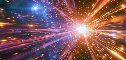 Wall Mural - digital background with a bright and dynamic effect. spacey and bright background with colorful ligh