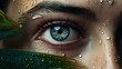 Detailaufnahmen Auge - Grünblaue Iris