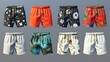 Set of Shorts in Game Asset style