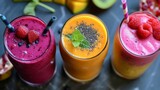 colorful smoothies