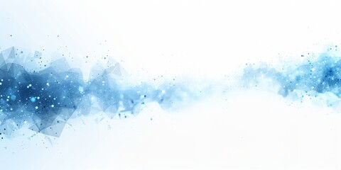 Leinwandbilder - Digital Genesis: An Abstract Blue Polygonal Landscape Evolving from Particles, Signifying the Intersection of Technology and Art, Generative AI