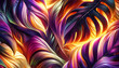 Vibrant glow Monstera tropical foliage pattern illustration design