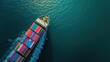 © Suwanlee - Cargo ship transporting containers across the sea.