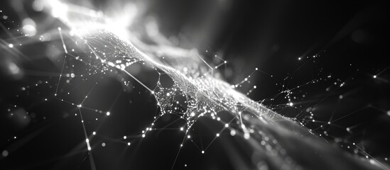 Wall Mural - abstract 3d rendering of a computer-generated, black and white background with a new quantum technol