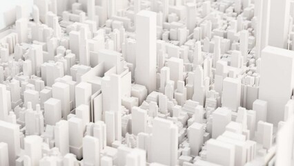 Wall Mural - 3D Rendering of White City Animation