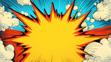 
pop art comics style boom frame, superhero party