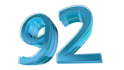 Poster - Creative cyan 3d number 92